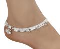 AanyaCentric Silver Plated White Metal Anklets Payal Pair ACIA0047