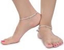 AanyaCentric Silver Plated White Metal Anklets Payal Pair ACIA0066 Made Of High Quality White Metal 