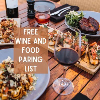 Free Wine and Food Paring List To Take Your Holiday Dining To The Next Level
