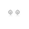 Fira Love Knot Teardrop Diamond Stud Silver Earrings