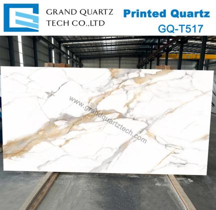 Marble look Quartz Artificial Stone Quartz Slab Factory Wholesale GQ-T521