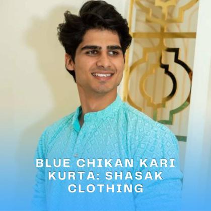 Shasak Clothing: Buy Blue Chikan Kari Kurta for Men Online in Inida.