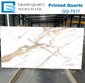 Marble look Quartz Artificial Stone Quartz Slab Factory Wholesale GQ-T521