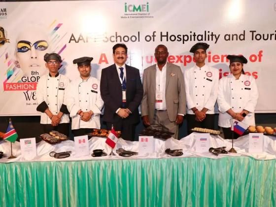 AAFT School of Hospitality and Tourism Celebrates International Cuisine from Slovenia, Peru, and Namibia at 8th Global Fashion Week
