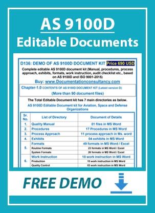 AS 9100 Documents with Manual, Procedures and Audit Checklist