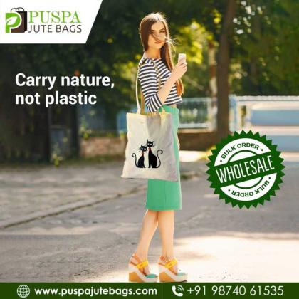 Fashionable White Cotton Shoulder Bags for Men and Women