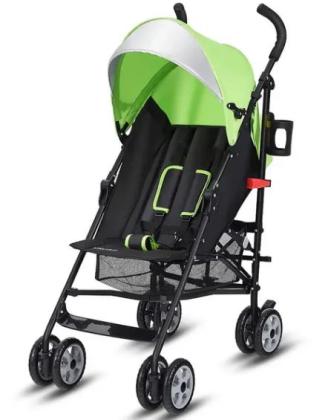Prevent infants from tipping over with the foldable stroller featuring a 5-point safety harness