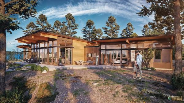 Transforming Spaces: Exceptional 3D Architectural Rendering Services for a Modern Glass House in Delhi, India