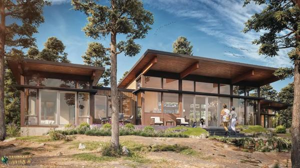 Transforming Spaces: Exceptional 3D Architectural Rendering Services for a Modern Glass House in Delhi, India