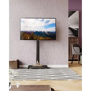Upgrade your home entertainment with this adjustable swivel universal floor TV stand cart!
