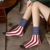 Show your patriotic spirit with these USA flag crew socks!