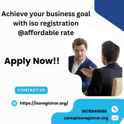 achieve your business goal with iso registration @affordable rate