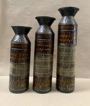 Decorative Metal Vase for Flowers and Elegant Home Decor