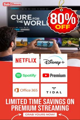 Get Up to 80% Off on Premium Subscriptions – Netflix, Spotify, Disney+, and More!