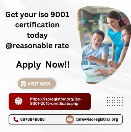 Get your iso 9001 certification today @reasonable rate