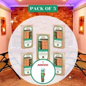 Himalayan Salt Tiles 8 x 4 x 1 | Pack of 5 (1 Adhesive Deal)