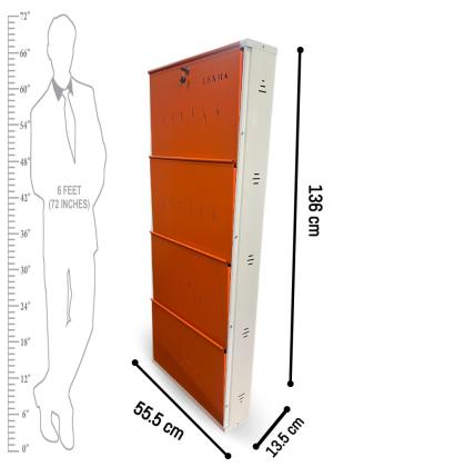 Lexma metal wall mounted shoe rack with locking system