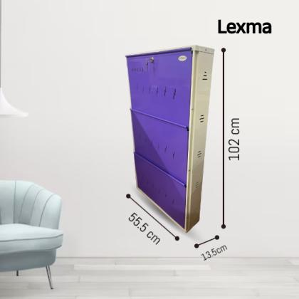 SHOE CABINET FOR METAL WALL MOUNTED VIOLET WITH IVORY COLOR 3YEAR WARRANTY  9 TO 12 PAIRS 102H X 55.5W X 13.5D