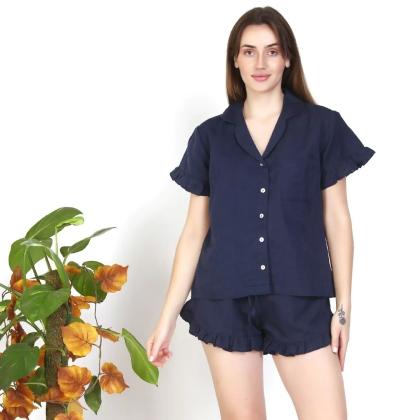 Sleep in Style: Navy Blue PJ Sets from Mini Apparels