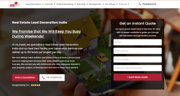 Top Real Estate Lead Generation in India | AAJneeti