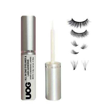 UOG White Eyelash Glue: Clear Finish for Secure Lash Extensions