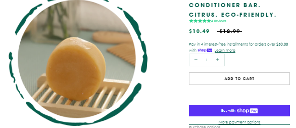 Use the all-natural Conditioner bar from BeNat that lasts up to 8 weeks of daily use