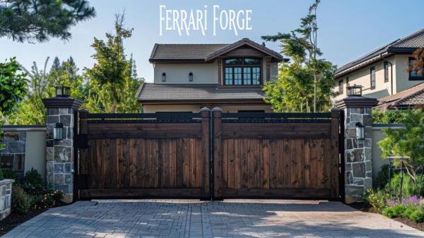 Wooden Sliding Gate in California | Ferrari Forge