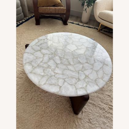 Exquisite Quartz Dining Table – Handcrafted Luxury with Authentic Indian Artisan Craftsmanship