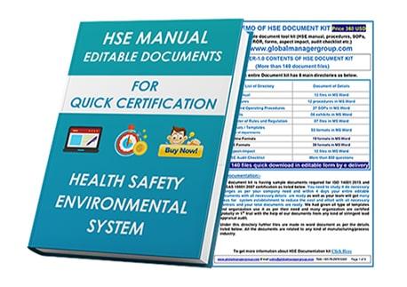 HSE Manual Documents for Health Safety Environment