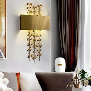 Illuminate your space with our Creative Retro Luxury Copper Iron Leaf Sconces!