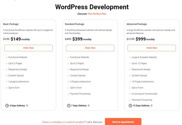 wordpress development services