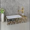 Transform your bathroom with our Golden Ceramic Washbasin Sink Faucet Combo