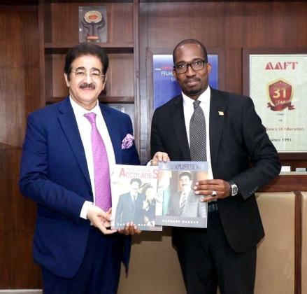 Barack Baréma Bocoum Visits Dr. Sandeep Marwah at Noida Film City to Foster India-Mali Cultural