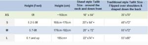 Find Your Perfect Fit with the Tallit Size Chart at Galilee Silks!