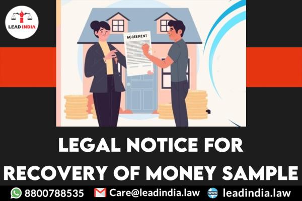 legal notice for recovery of money sample | legal Law Firm
