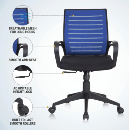 Mid Back Office Chair for Home Work | SmileSellers