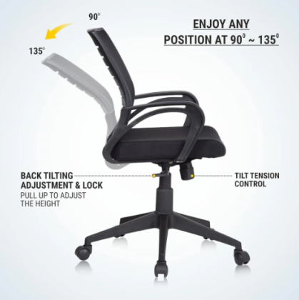 Mid Back Office Chair for Home Work | SmileSellers