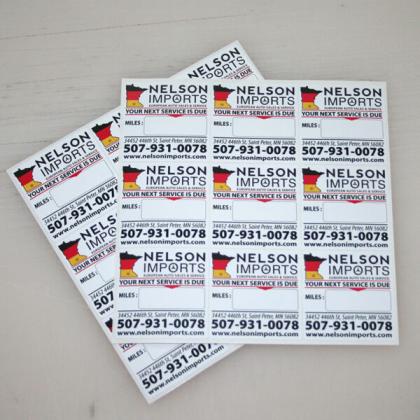 oil change stickers