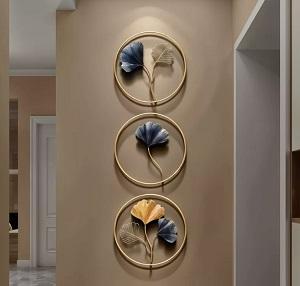 Add a touch of elegance to your space with the Contemporary Metal Ginkgo Leaf Wall Décor