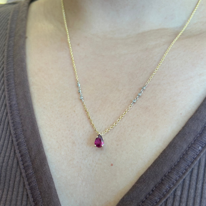 Arthurgroom White Gold Ruby Necklace