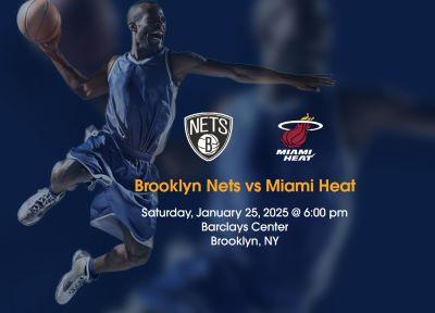 Brooklyn Nets vs Miami Heat Tickets Barclays Center January 25th, 2025