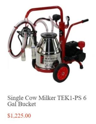 Milking machine for Nigerian dwarf goats