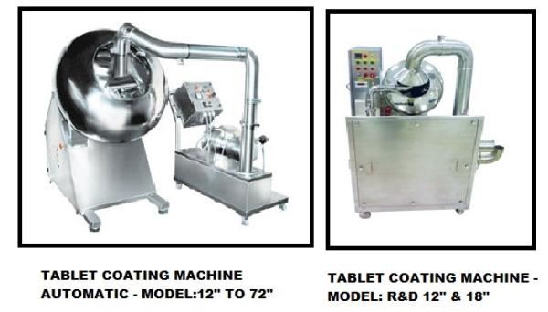 Tablet Coating Machine – Conventional (Capacity - Model: 12'' To 72'' and R&D Model 12'' & 18'')