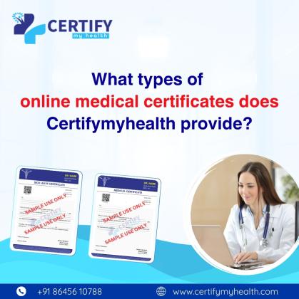 What types of online medical certificates does Certifymyhealth provide?