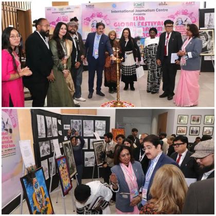 AAFT School of Fine Arts Hosts Inspiring Painting Exhibition at the 13th GFJN & AVGC