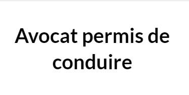 Avocat Permis de conduire