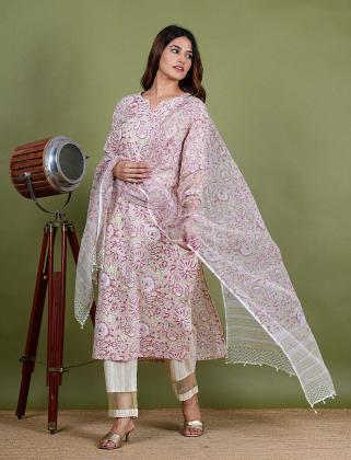 office wear suits for women, block print suits Jaipur, Gota work suit Jaipur, Cotton Kurta Set Jaipur