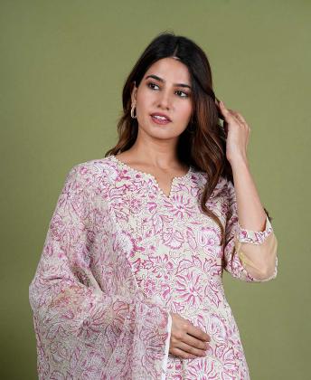 office wear suits for women, block print suits Jaipur, Gota work suit Jaipur, Cotton Kurta Set Jaipur