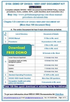 OHSAS 18001 Documents toolkit