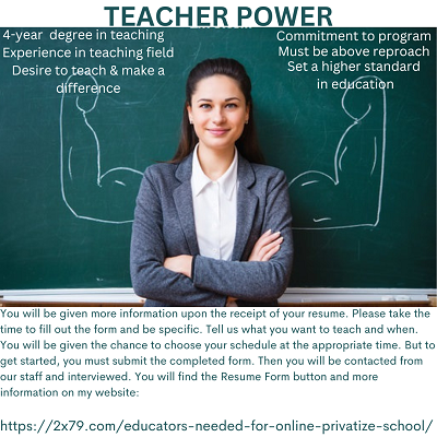 Private Online Academy Seeking Qualified Teachers